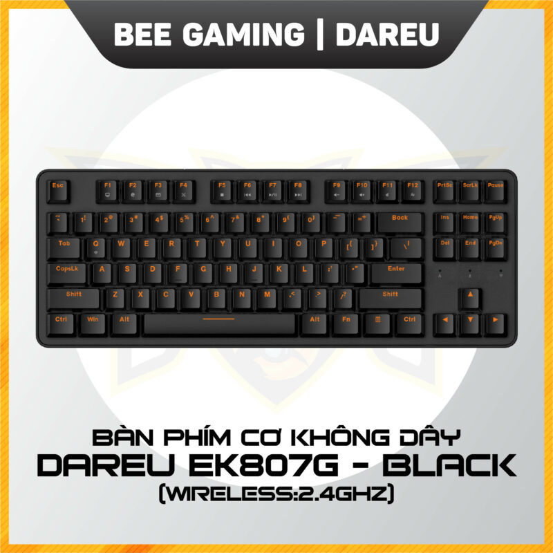 Bàn phím cơ không dây Dareu EK807G màu đen