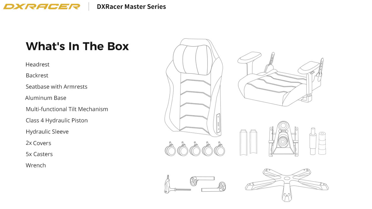 Phụ kiện bên trong ghế DXRACER Master Series