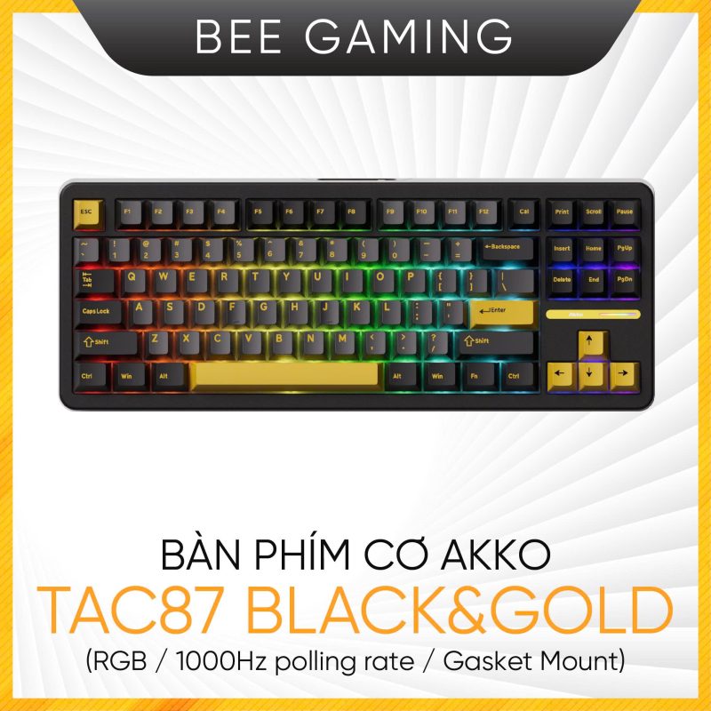 Bàn phím cơ AKKO TAC87 Black Gold