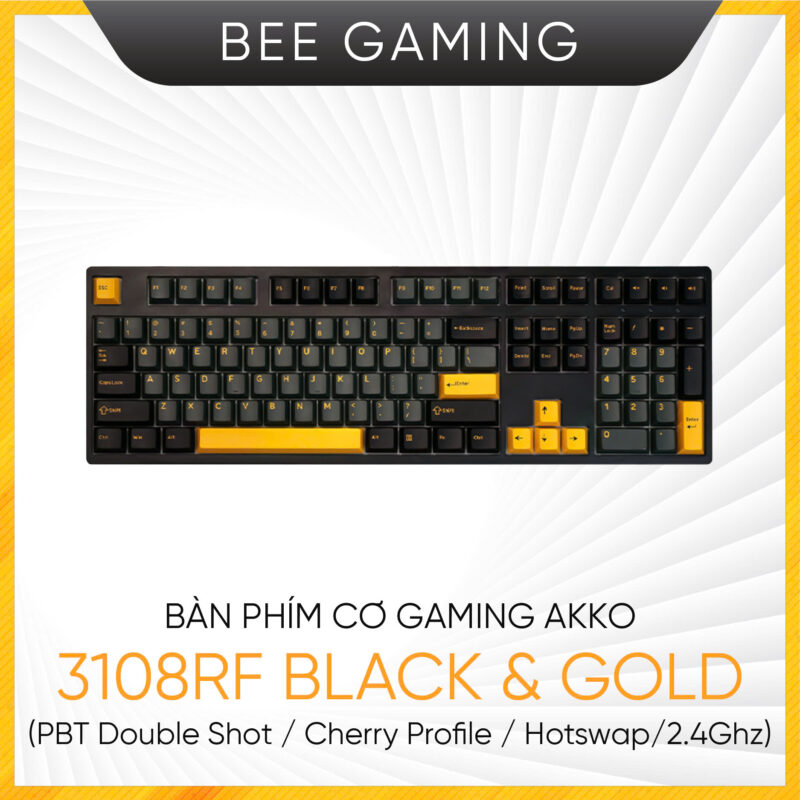 Bàn phím cơ không dây AKKO 3108 RF V3 Black Gold